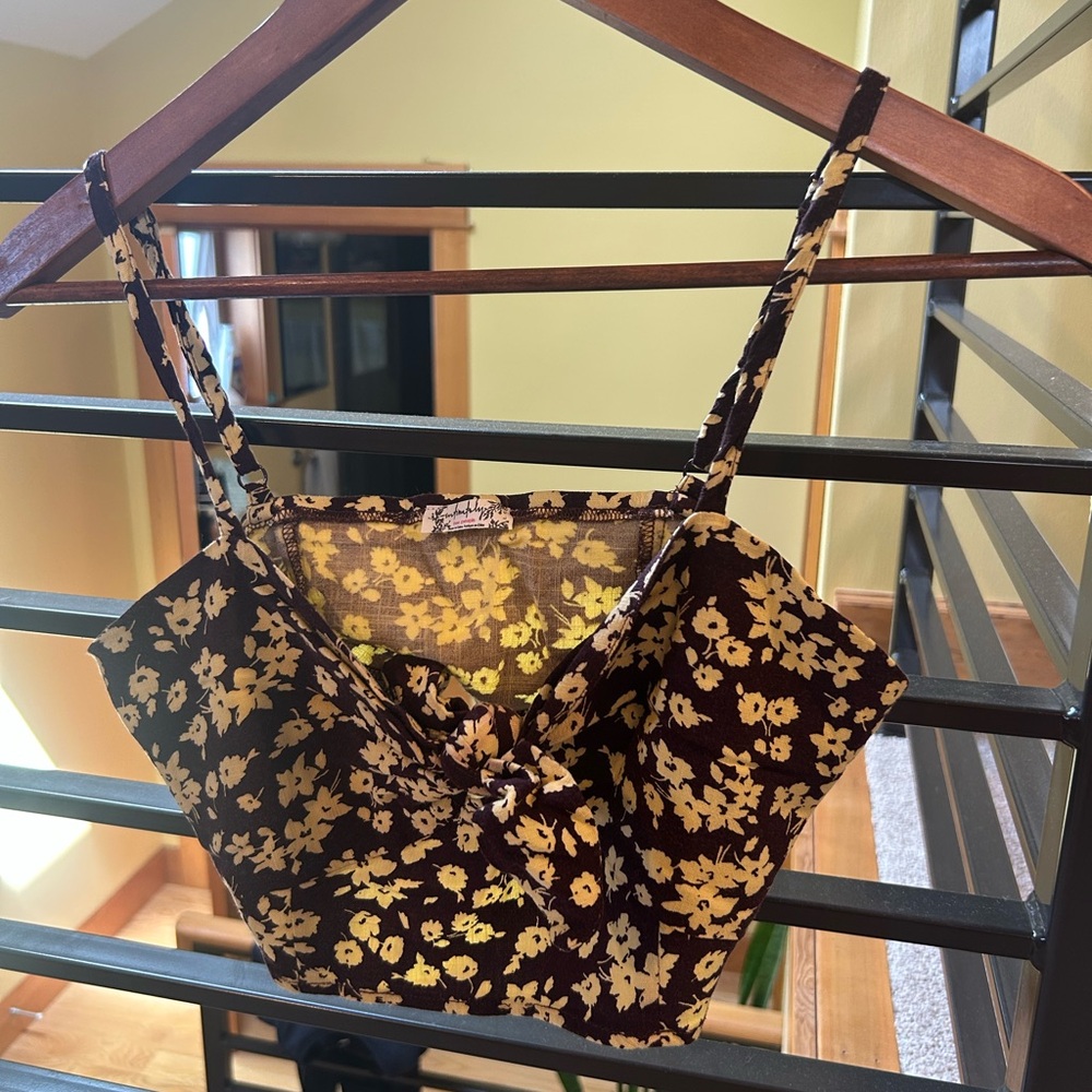 Free People Floral Yellow and Brown Women's Bralette